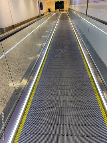 moving escalator in the airport