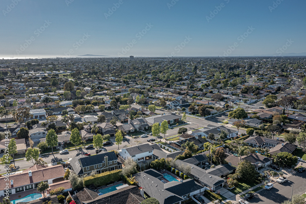 Aerial View of an Upscale Beach Community. View of Newport Beach, California Aerial View of an Upscale Beach Community. View of Newport Beach, California