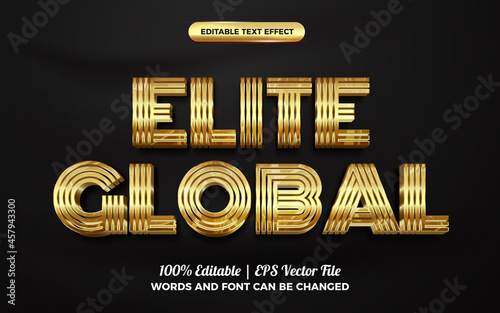 elite global gold 3d editable text effect style template