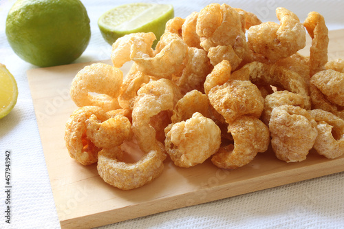 Pork crackling, appetizer. Traditional Brazilian cuisine