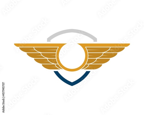 Simple shield with abstract spread wings