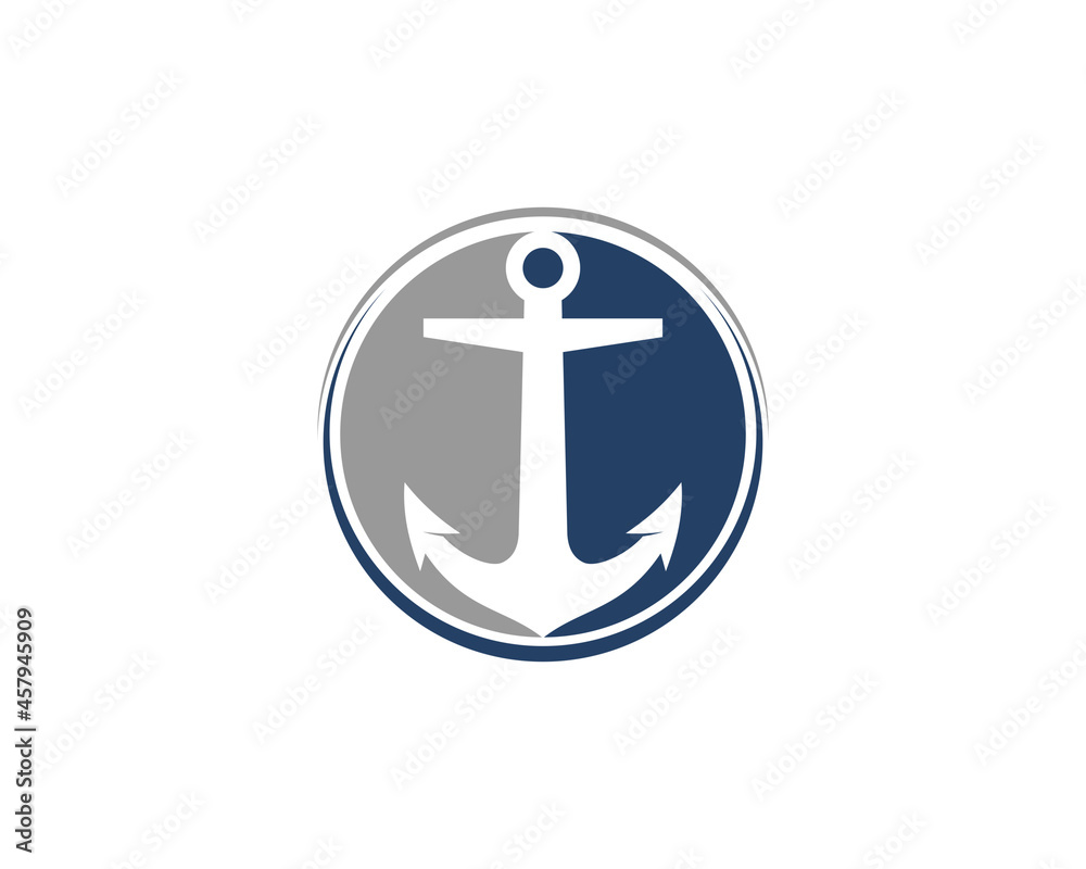 Anchor silhouette in the circle
