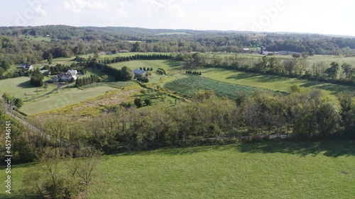 RURAL PENNSYLVANIA AERIAL. BUCKS COUNTY.  SOUTHEASTERN PENNSYLVANIA. 