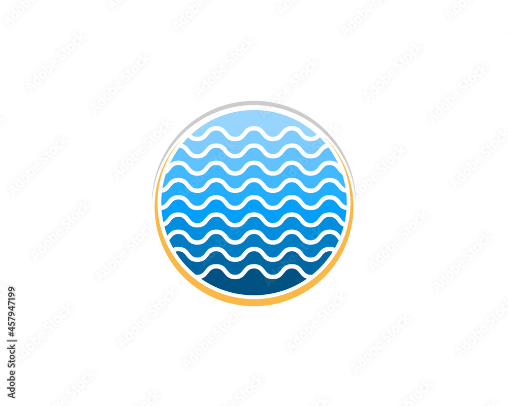 Sea wave in the circle shape logo Sea wave in the circle shape logo