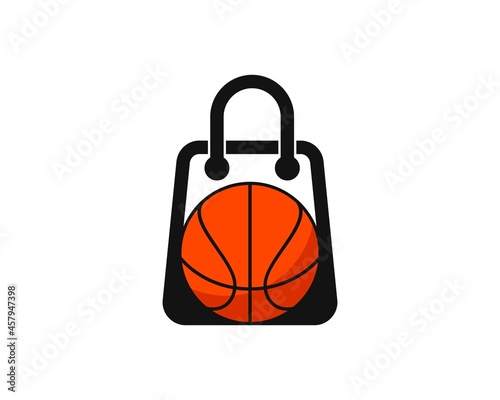 Shopping paper bag with basket ball inside