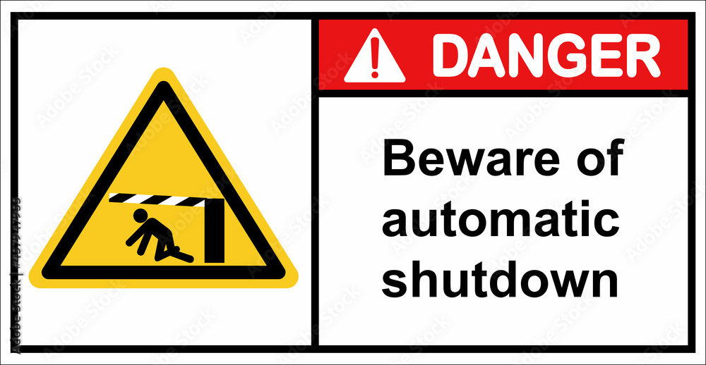 Beware of the car barrier automatic closing.,Danger sign. Beware of the car barrier automatic closing.,Danger sign.