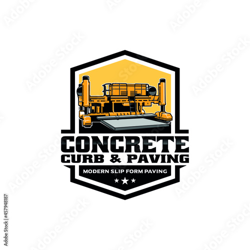 concrete - paving - asphalt machine isolated logo vector