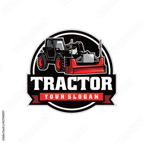 street paving - concrete tractor isolated logo vector