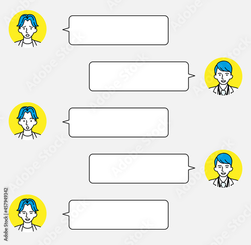男性と医師　吹き出し　チャット風