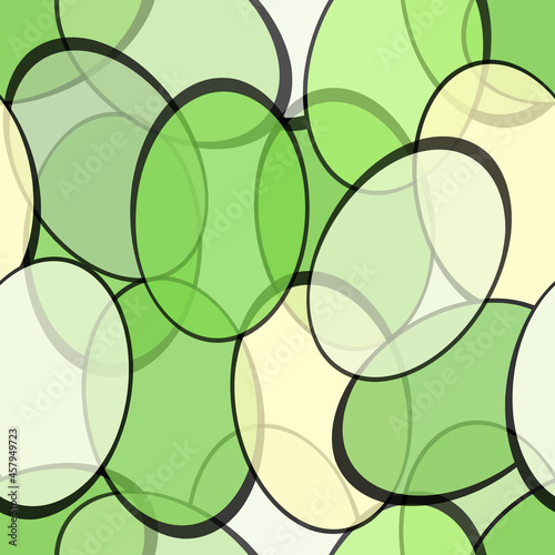 Seamless models with circle shapes. Collage. Illustration in stained glass style. Art Deco style. Seamless patterns with chaotic rounds of different colors. For wallpaper  textile print  tile.