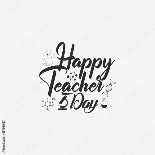 Happy teacher day typography t-shirt print clothing design vector. school and college Teacher motivational T shirt design for gift, Thank you teacher t-shirt gift