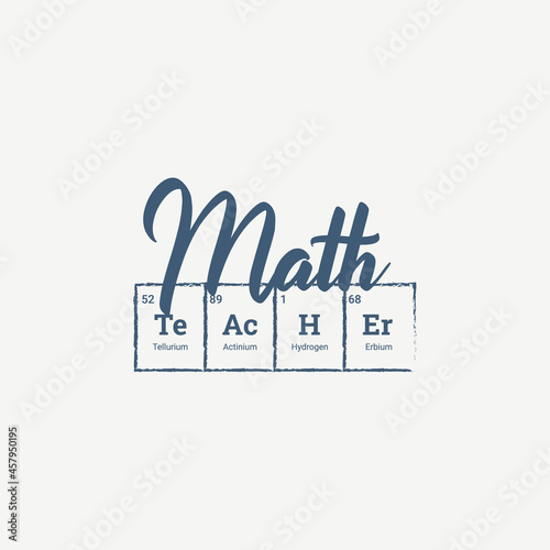 Math teacher day typography t-shirt print clothing design vector. school and college Teacher motivational T shirt design for gift, Thank you teacher t-shirt gift