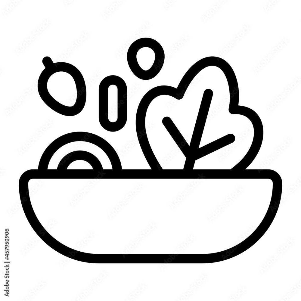 Salad icon with outline style. Suitable for website design, logo, app ...