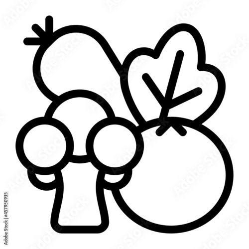 Vegetables icon with outline style. Suitable for website design, logo, app and UI. Based on the size of the icon in general, so it can be reduced.
