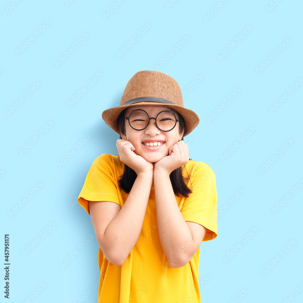 The little girl has an extremely blushed, happy expression. The little girl has an extremely blushed, happy expression.
