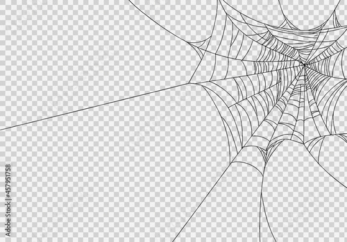 Spiderwebs isolate on png or transparent  background, happy halloween banner, template for poster, brochure, advertising, promotion,sale marketing vector illustration