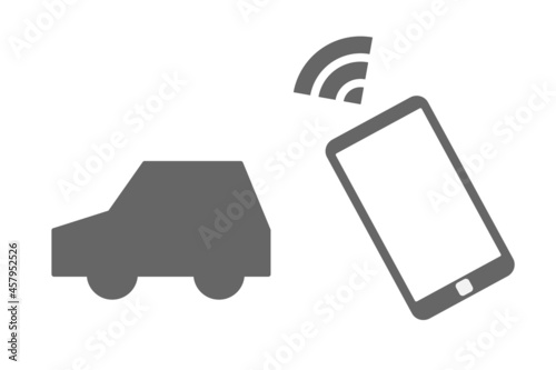 コネクテッドカー（Connected Car）　ベクターイラスト 