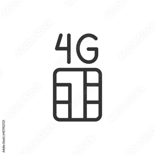 4G thin line icon.