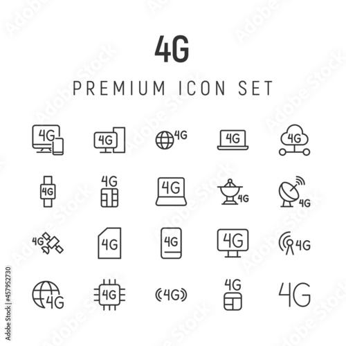 Premium pack of 4g line icons.