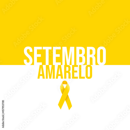 Yellow September being symbolized by a yellow ribbon. All details done with Gaussian blur. Yellow ribbon on white background.