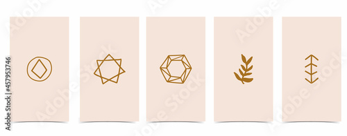 Cute background for social media.Set of story with diamond,shape