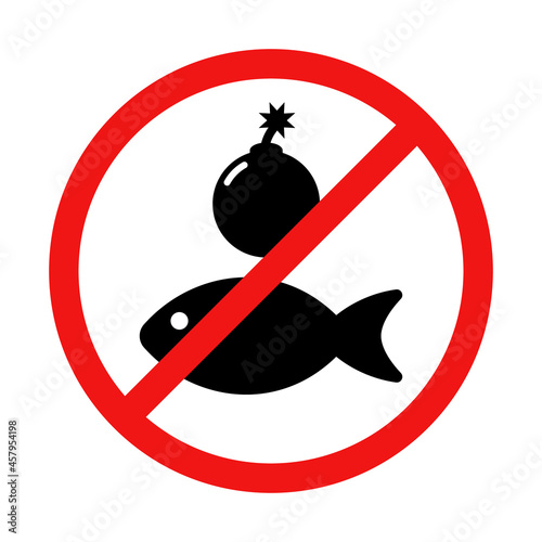 Vector No Fish Bombing Sign Illustration