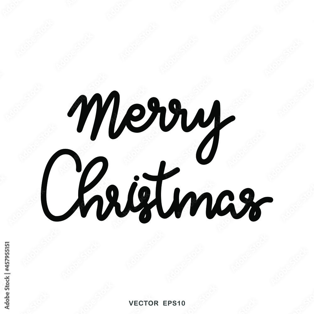 Merry Christmas word handwritten calligraphy isolated on white background, Flat Modern design, illustration Vector EPS 10 Merry Christmas word handwritten calligraphy isolated on white background, Flat Modern design, illustration Vector EPS 10