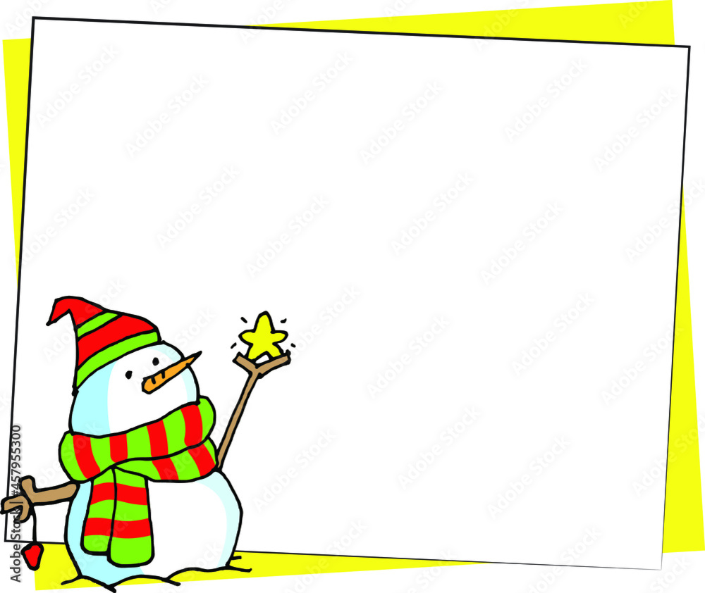 Vector illustration cartoon Santa Claus snowman Christmas card frame series Vector illustration cartoon Santa Claus snowman Christmas card frame series