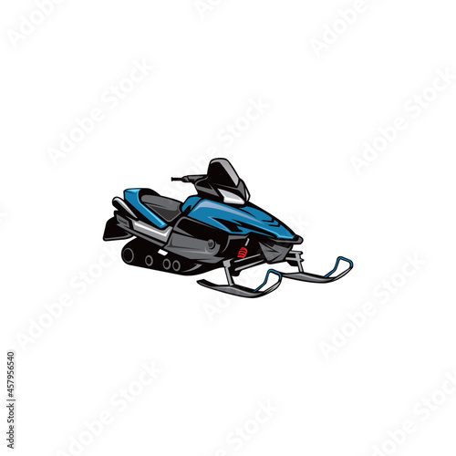 Snowmobile, Motor Sled Vehicle, Snow Jet Ski Isolated On White Background