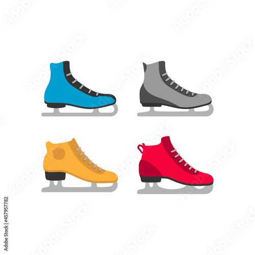 Ice skate icon set design illustration vector template