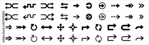 Arrow icon vector set. Arrows icons vector set. Massive collection of assorted arrows. Vector stock graphic design resource for sign and symbol of arrows, pointer and direction.