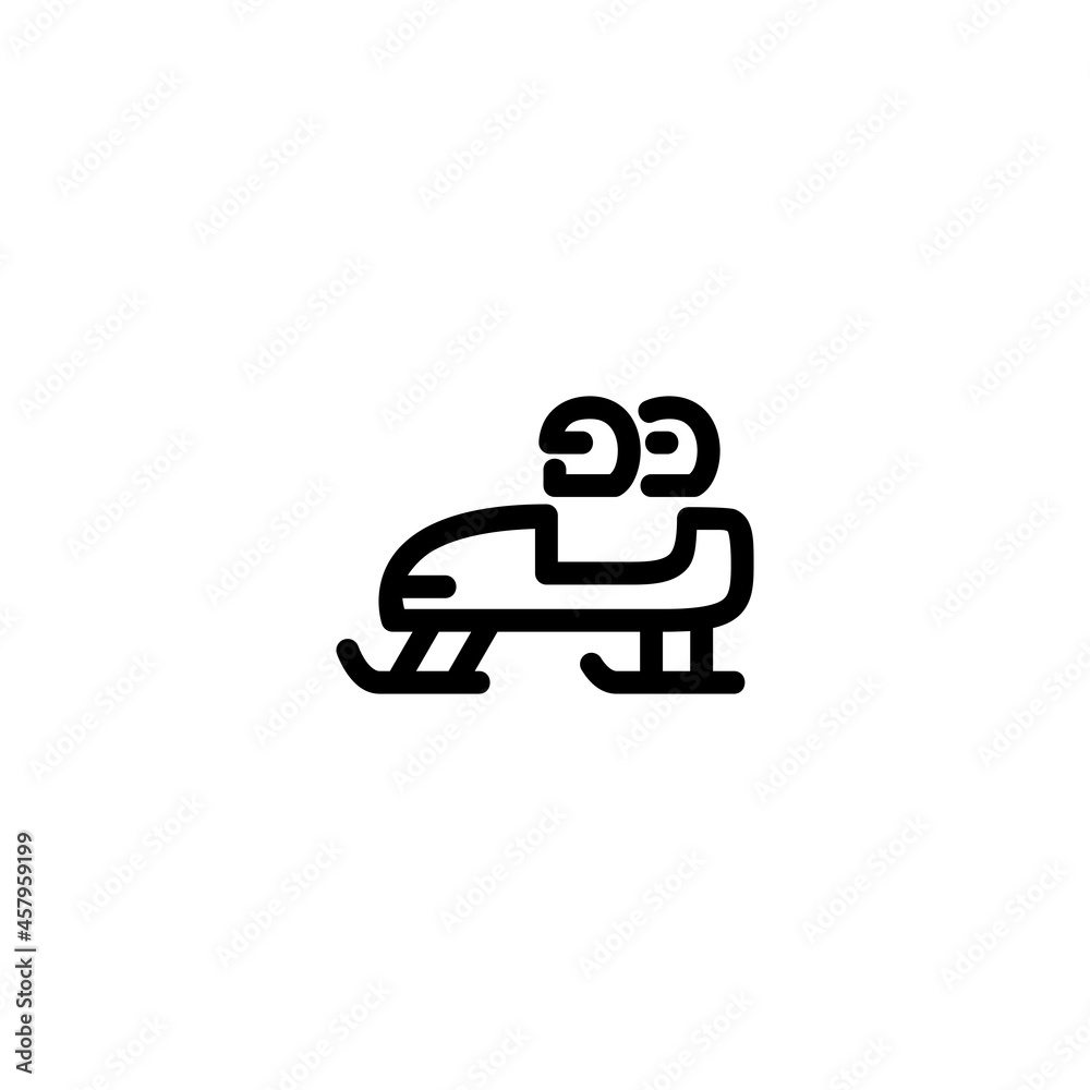 Bobsleight Bobsledge Sport Monoline Symbol Icon Logo for Graphic Design, UI UX, Game, Android Software, and Website.