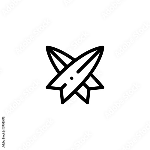 Surf Board Sport Monoline Symbol Icon Logo for Graphic Design, UI UX, Game, Android Software, and Website.