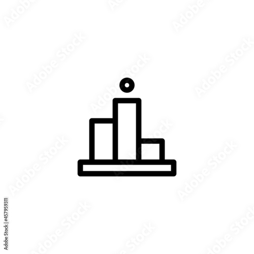 Podium Sport Monoline Symbol Icon Logo for Graphic Design, UI UX, Game, Android Software, and Website.