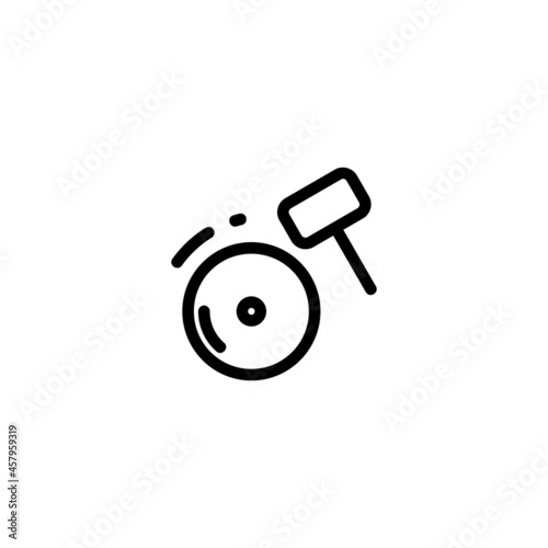 Wrestling Bell Sport Monoline Symbol Icon Logo for Graphic Design, UI UX, Game, Android Software, and Website.