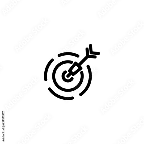 Dart Sport Monoline Symbol Icon Logo for Graphic Design, UI UX, Game, Android Software, and Website.