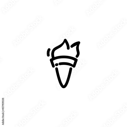 Torch Sport Monoline Symbol Icon Logo for Graphic Design, UI UX, Game, Android Software, and Website.