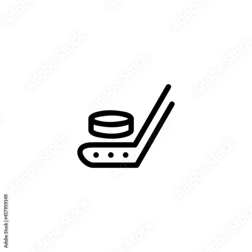 Hockey Sport Monoline Symbol Icon Logo for Graphic Design, UI UX, Game, Android Software, and Website.