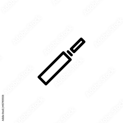 Cricket Bat Sport Monoline Symbol Icon Logo for Graphic Design, UI UX, Game, Android Software, and Website.