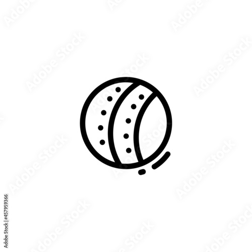 Cricket Ball Sport Monoline Symbol Icon Logo for Graphic Design, UI UX, Game, Android Software, and Website.