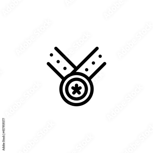 Medal Sport Monoline Symbol Icon Logo for Graphic Design, UI UX, Game, Android Software, and Website.