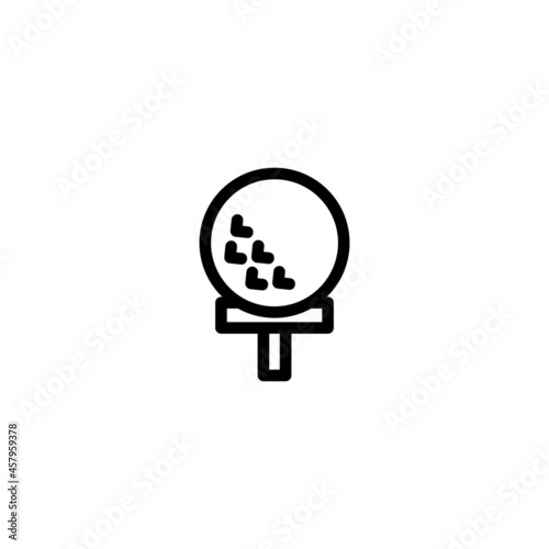Golf Ball Sport Monoline Symbol Icon Logo for Graphic Design, UI UX, Game, Android Software, and Website.