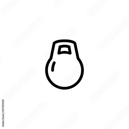 Kettle Bell Sport Monoline Symbol Icon Logo for Graphic Design, UI UX, Game, Android Software, and Website.