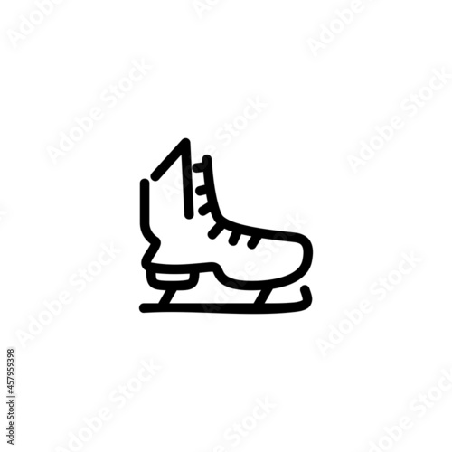 Ice Skate Sport Monoline Symbol Icon Logo for Graphic Design, UI UX, Game, Android Software, and Website.