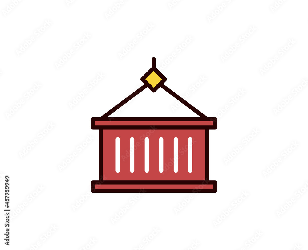 Container line icon. Vector symbol in trendy flat style on white background. Commerce sing for design. Container line icon. Vector symbol in trendy flat style on white background. Commerce sing for design.