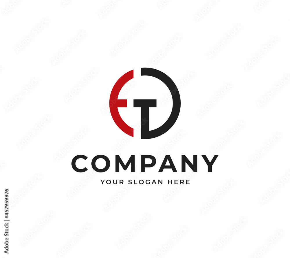 Letter ET vector logo design. Creative minimalist abstract logo design Letter ET vector logo design. Creative minimalist abstract logo design