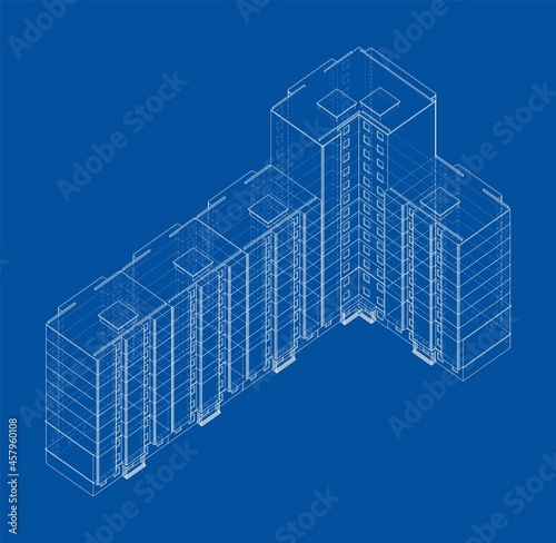 Vector multi-storey residential building
