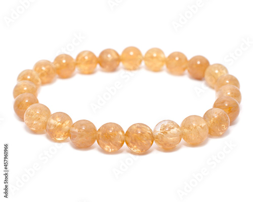 mineral bracelet, bracelet jewelry made of different types of round gemstone beads. citrine