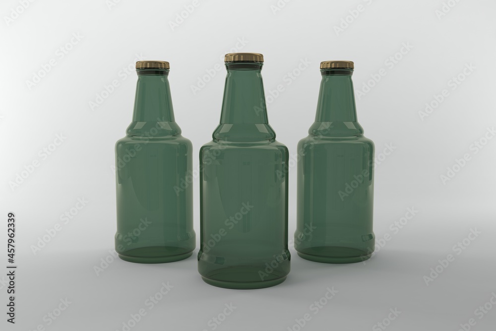 3D Rendered Bottles Mockup Template 3D Rendered Bottles Mockup Template