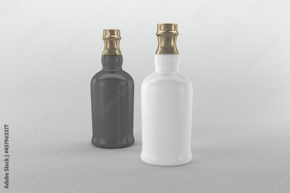 3D Rendered Bottles Mockup Template 3D Rendered Bottles Mockup Template